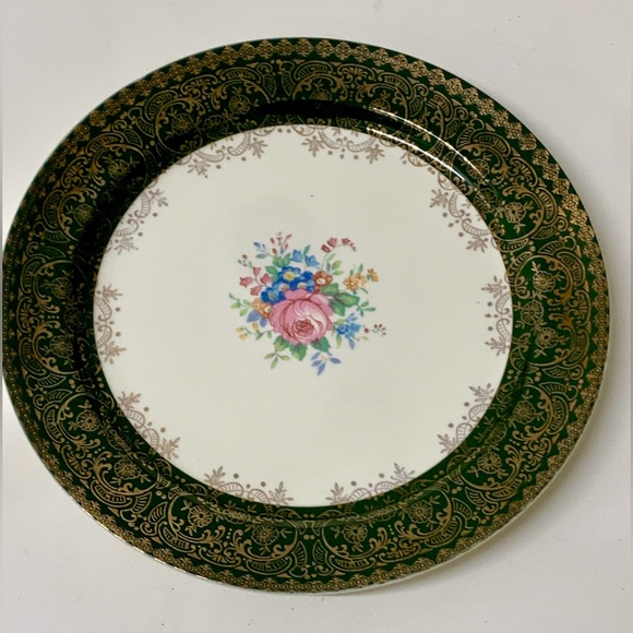 Vintage TAYLOR SMITH USA 22K Gold Trim 10” Dinner Plate 9532 - Picture 5 of 14